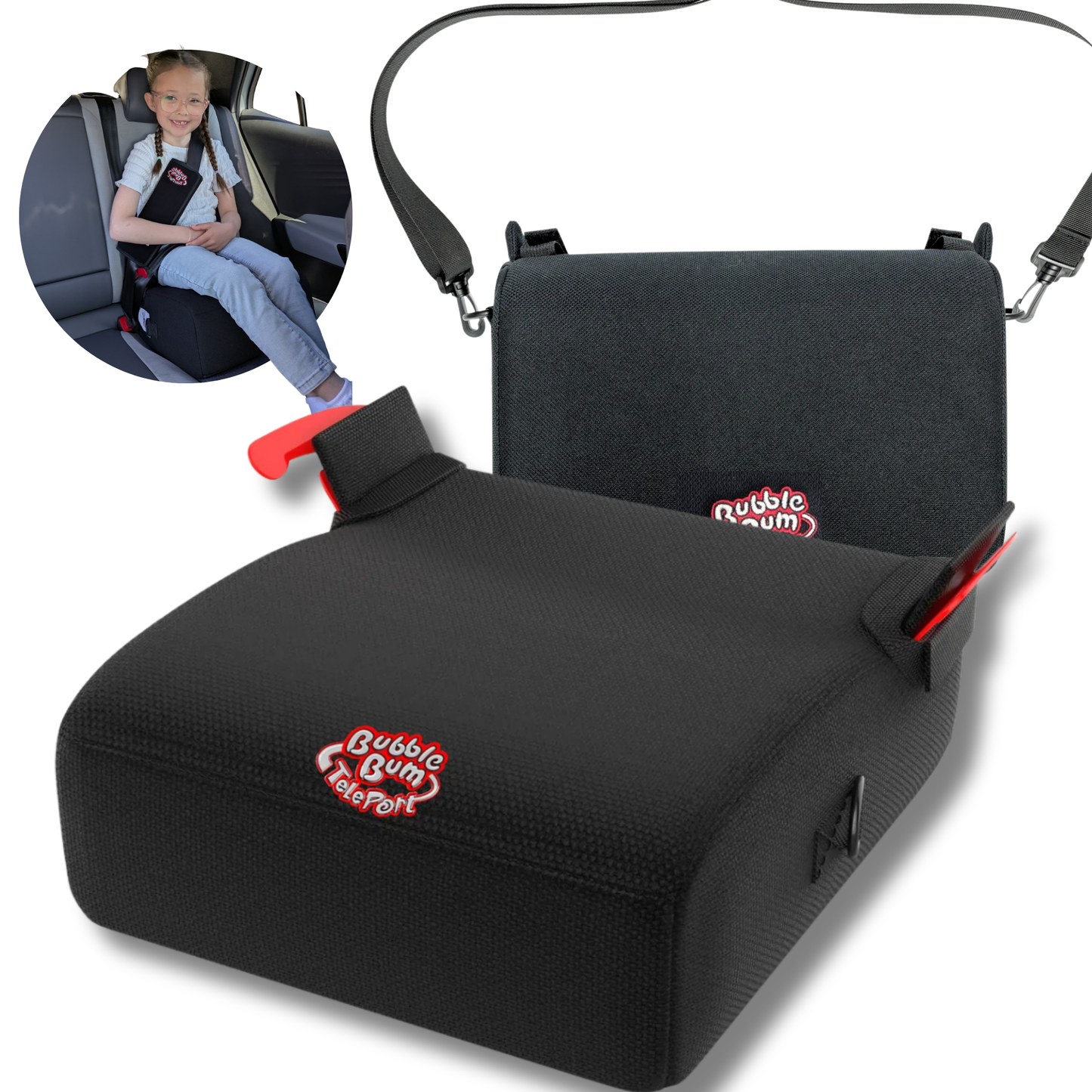 BubbleBum TelePort háttámla nélküli ülésmagasító – R129 (i-Size) minősítéssel