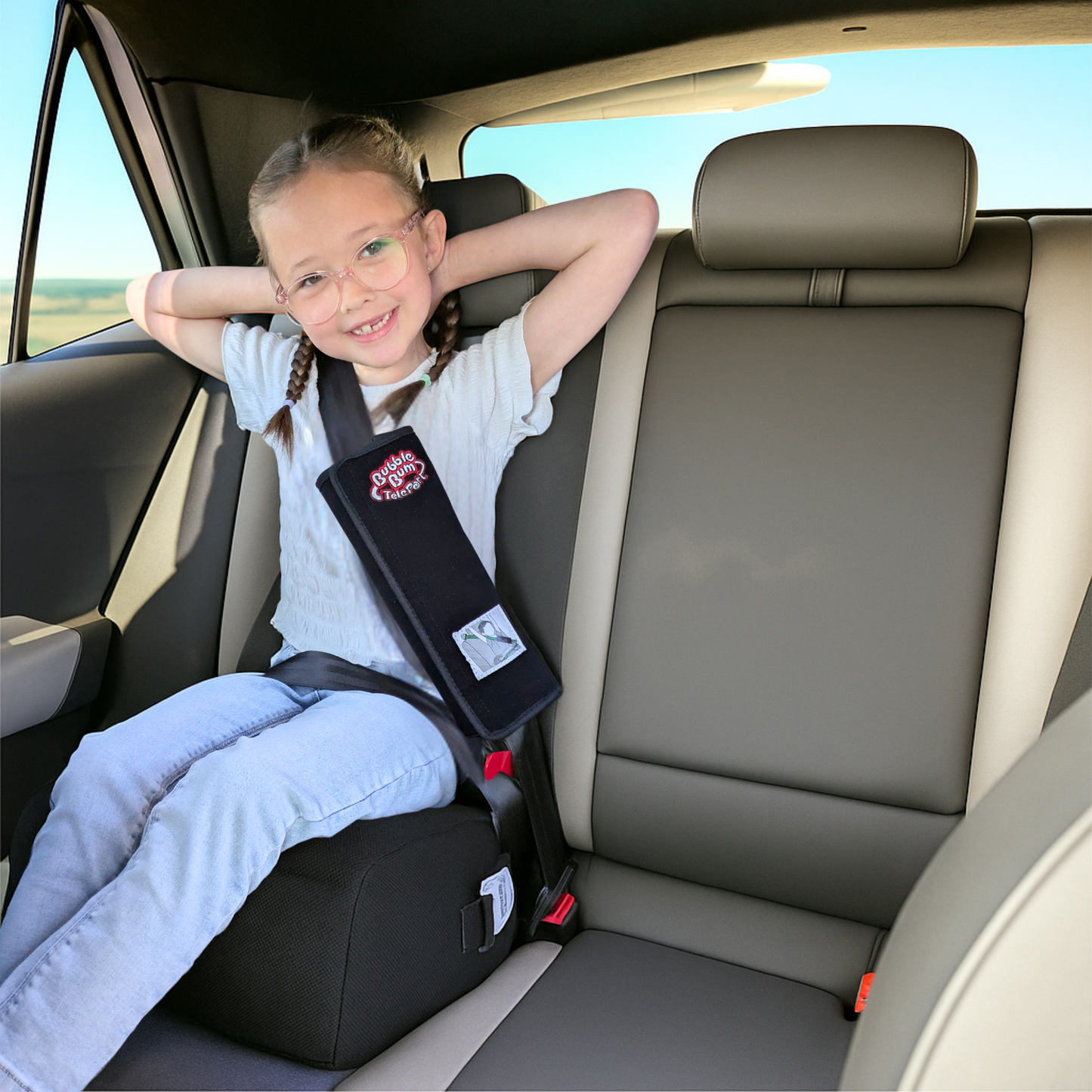 BubbleBum TelePort háttámla nélküli ülésmagasító – R129 (i-Size) minősítéssel